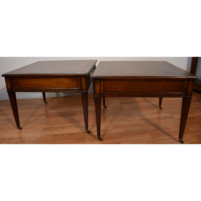 1930s Pair of Brandt English Regency Mahogany Side Tables / End Tables For Sale - Image 9 of 16