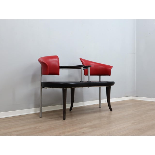 Postmodern Italian Black and Red Bench from Moroso, 1990s For Sale - Image 12 of 16