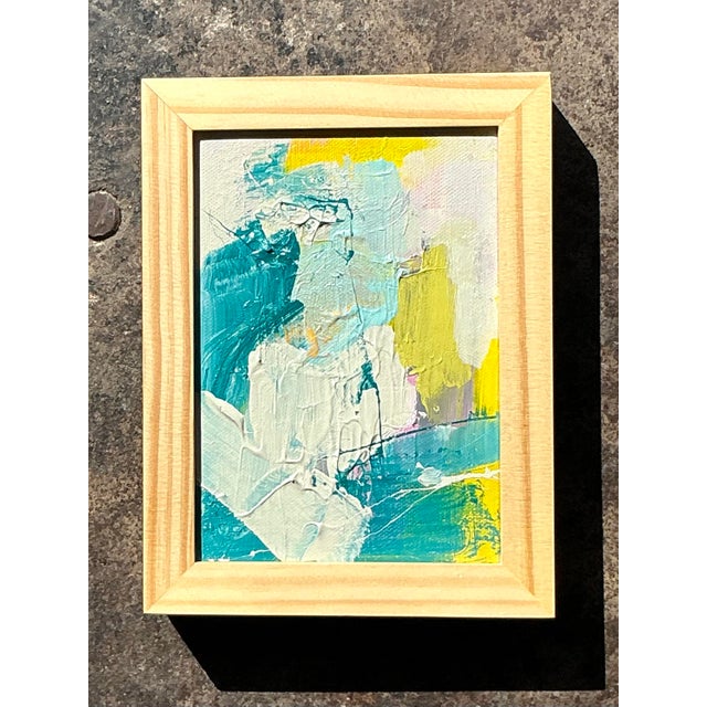 Vintage Original Abstract Oil Painting on Board For Sale - Image 11 of 12