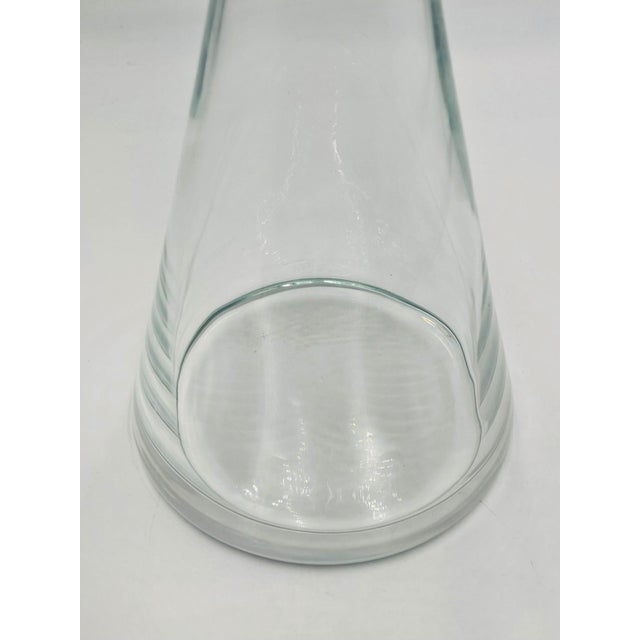 Modernist Clear Crystal Decanter W/ Sculptural Stopper, Minimalist Barware For Sale - Image 9 of 12