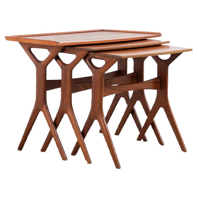 Mid-Century Teak Nesting Tables by Johannes Andersen, 1960s, Set