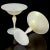 Mid-Century Modern Vintage Murano Gold Flecks White Bubbles Italian Art Glass Martini Shape Compote Bowl, Barbini Salviati For Sale - Image 3 of 4