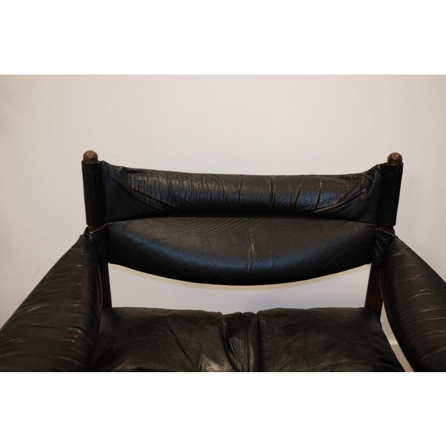 Mid-Century Modern 1960s Danish Modern Kristian Vedel "Modus" Leather Lounge Chairs — Pair For Sale - Image 3 of 15