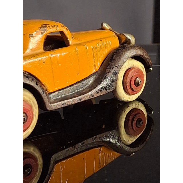 Antique Hubley Terraplane Cast Iron Coupe Toy - 3.75" Orange Streamlined Series For Sale - Image 10 of 18