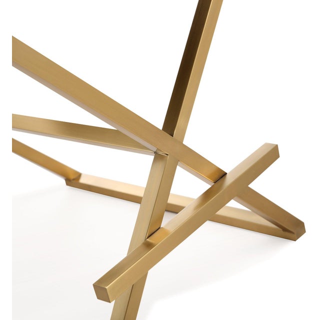 Metal Director Black Vegan Leather & Gold Steel Counter Stool For Sale - Image 7 of 10