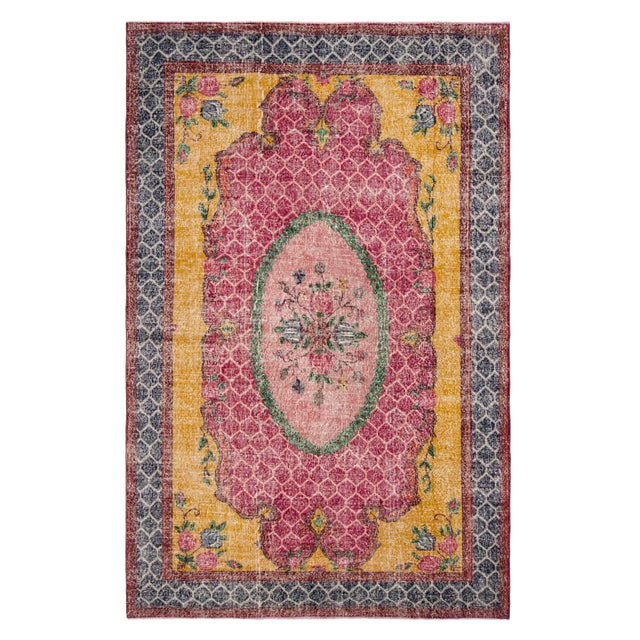 1960s Vintage Hand-Knotted Oushak Rug - 6′8″ × 10′5″ For Sale In Los Angeles - Image 6 of 6