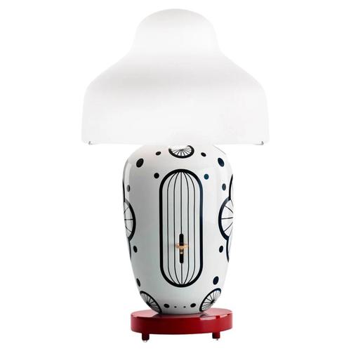 Burgundy Base White Matte Table Lamp by Jaime Hayon for Parachilna For Sale - Image 13 of 13