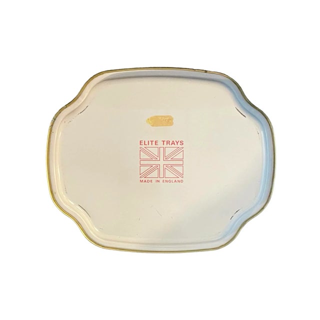 Vintage Japanese Pink and White Ceramic Napkin Rings With English Tin Tray - Set of 9 For Sale - Image 9 of 10