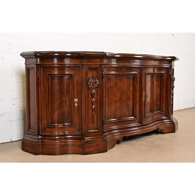 Karges French Regency Louis XVI Burled Walnut Sideboard or Bar Cabinet For Sale In South Bend - Image 6 of 14