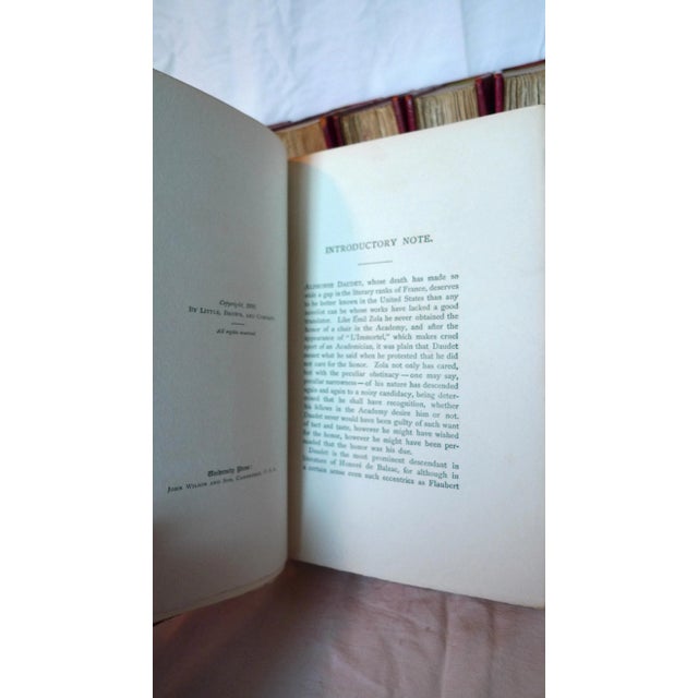 Late 19th Century Illustrated Red Leather Volumes, the Works of Alphonse Daudet - 11 Books. For Sale - Image 9 of 13