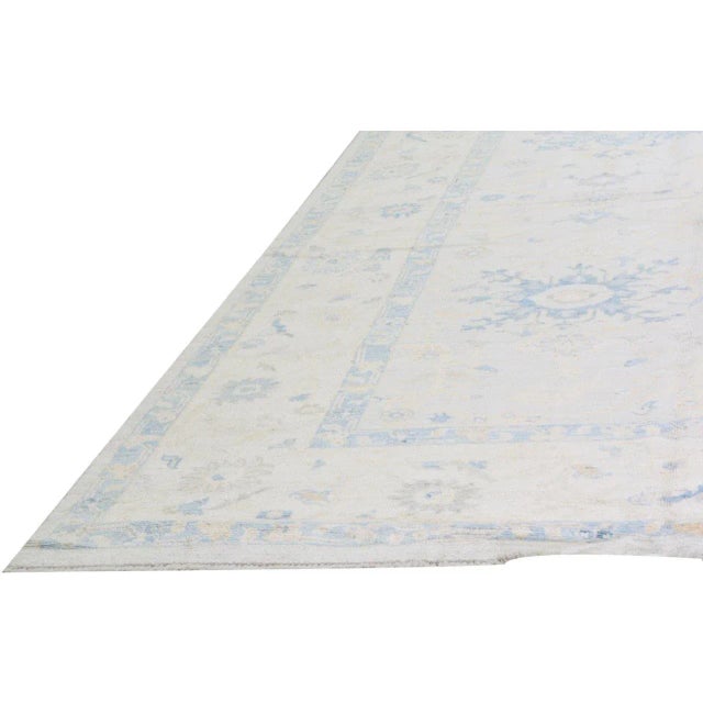 2010s Turkish Wool Oushak Hand Knotted Rug,9'9"X13' For Sale - Image 5 of 6