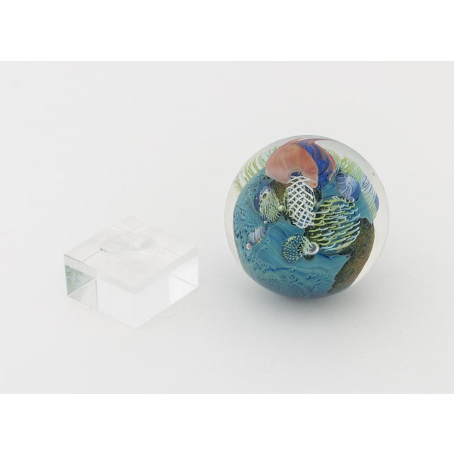 Blue John Simpson "Planet" Art Glass Paperweight, 2018 For Sale - Image 8 of 9