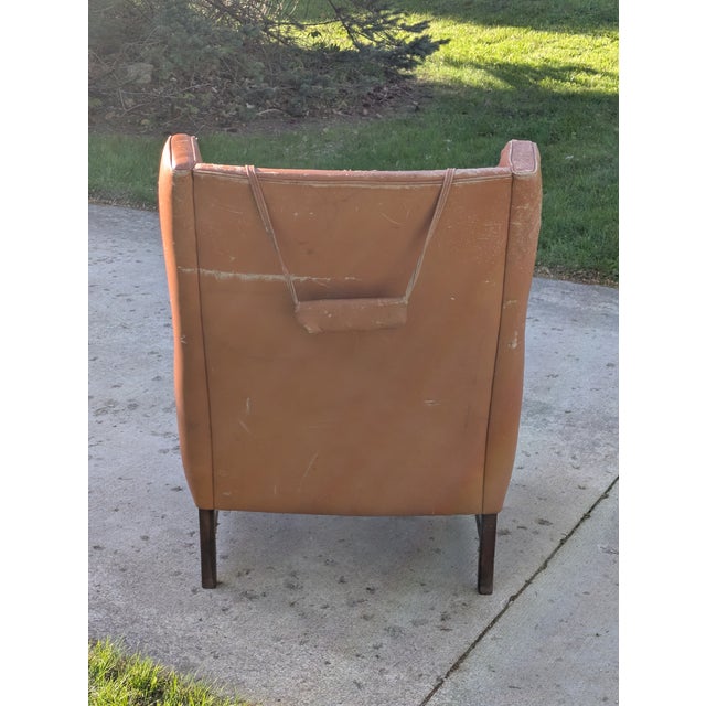 Late 20th Century Attributed to Fredrik Kayser Lounge Chair in Leather and Rosewood For Sale - Image 9 of 10