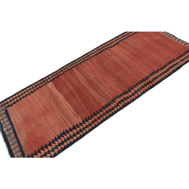 Rug & Kilim Vintage Shahsavan Persian Kilim in Red Open Field and Blue Border by Rug & Kilim For Sale - Image 4 of 7
