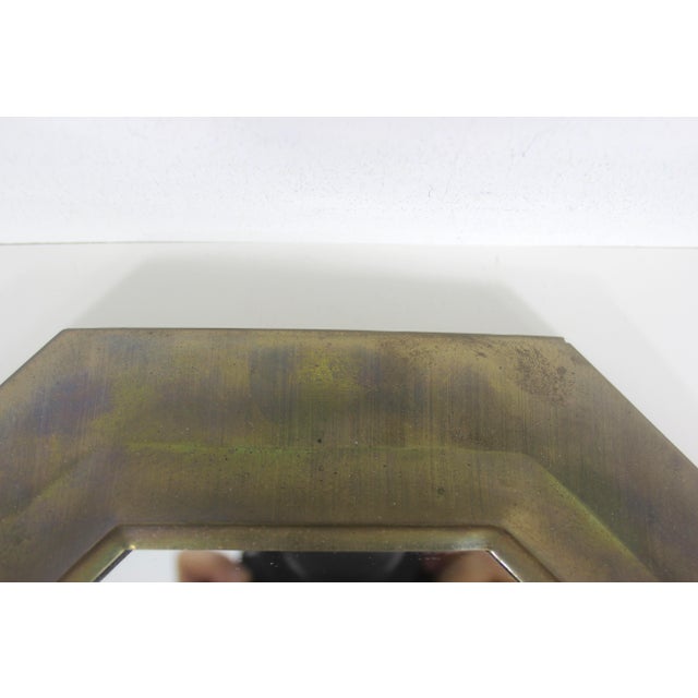 Metal Vintage Moroccan Octagonal Brass Mirror Mid Century Modern For Sale - Image 7 of 11