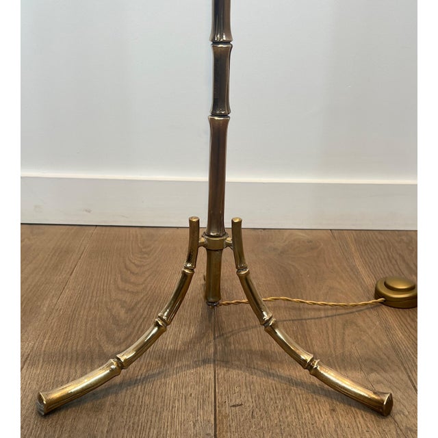 Metal 1940s Bronze faux bamboo floor lamp by Maison Bagués For Sale - Image 7 of 12