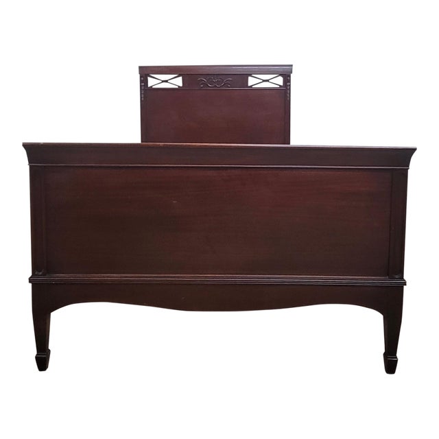 Vintage Twin Size Cherry Sleigh Bed For Sale