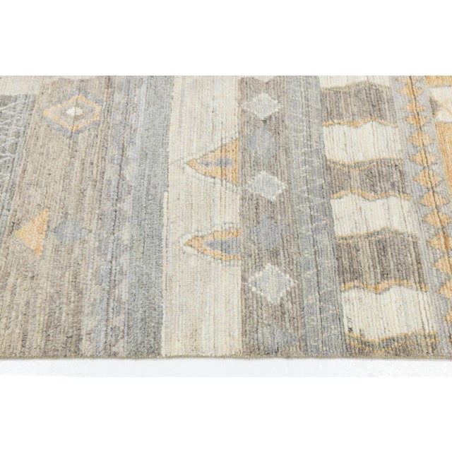 Textile Modern Tribal Echoes: Hand-Knotted Moroccan Style Wool Rug For Sale - Image 7 of 10