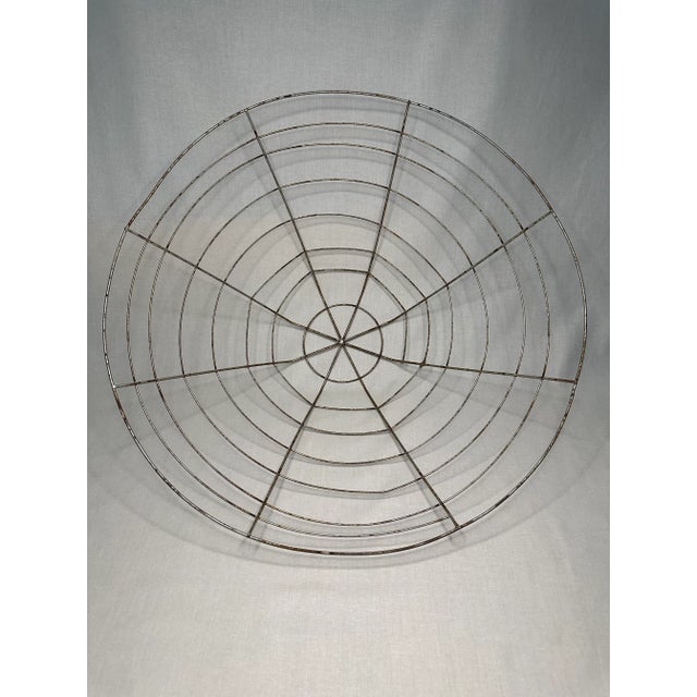 Metal Vintage French Country Round Conical Metal Basket For Sale - Image 7 of 12