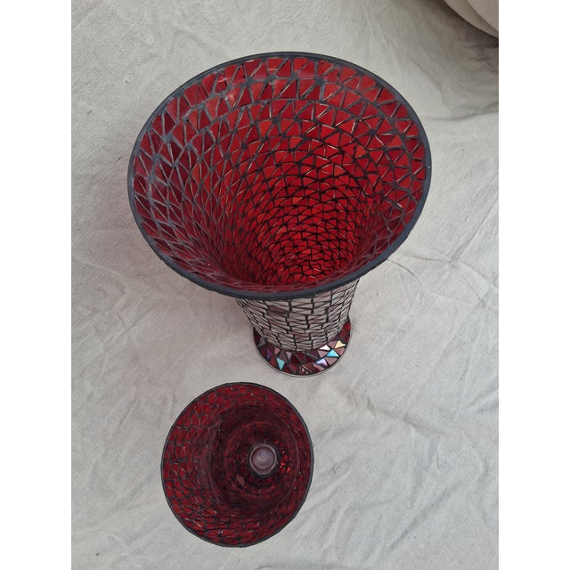 Vintage Pair of Mosaic Vases - A Pair For Sale In Detroit - Image 6 of 11