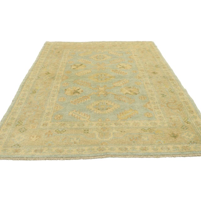Contemporary Soft Earth-Tone Turkish Oushak Rug - 04'00 X 05'05 For Sale - Image 3 of 9