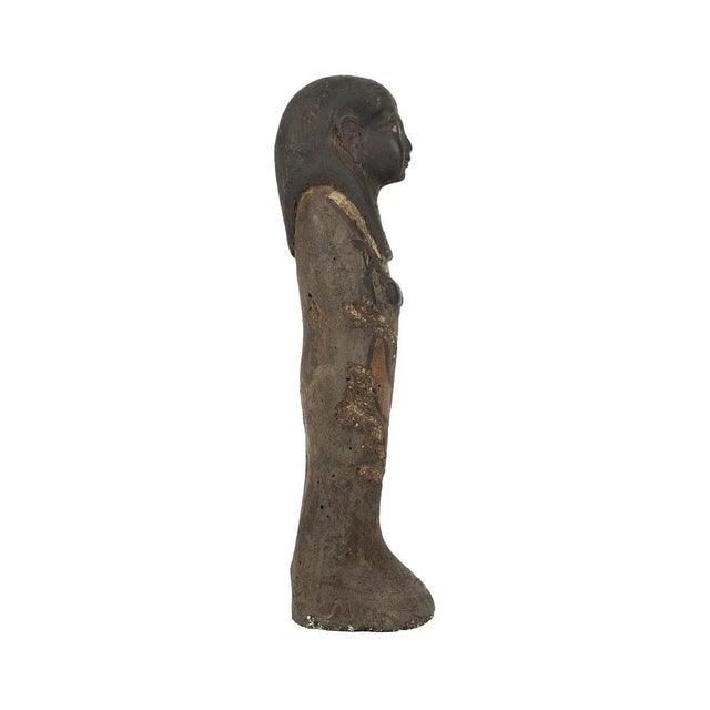 Brown Antique Egyptian Carved Stone Pharaoh Figurine For Sale - Image 8 of 9