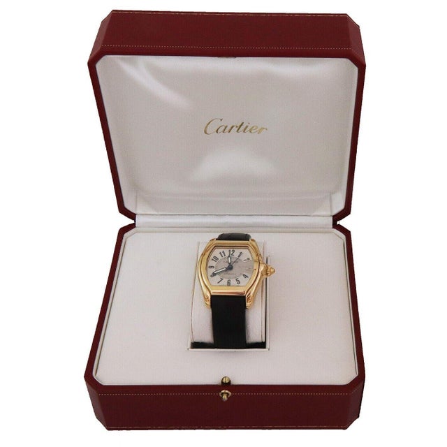 Cartier Roadster Santos Men's Watch Automatic 18k Gold Leather Band Ref.2524 For Sale In Miami - Image 6 of 11