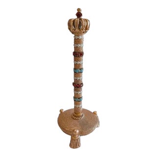 Vintage Florenza Bejeweled Mechanical Pencil With Tasseled Stand For Sale