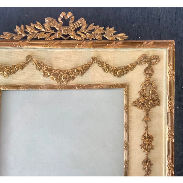 Large French Neoclassical Gilt Bronze Picture Frame For Sale - Image 9 of 12