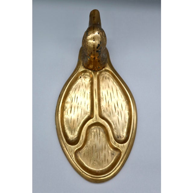 Metal Vintage Brass Mallard Duck Valet Tray — Figural Desk Accessory For Sale - Image 7 of 9