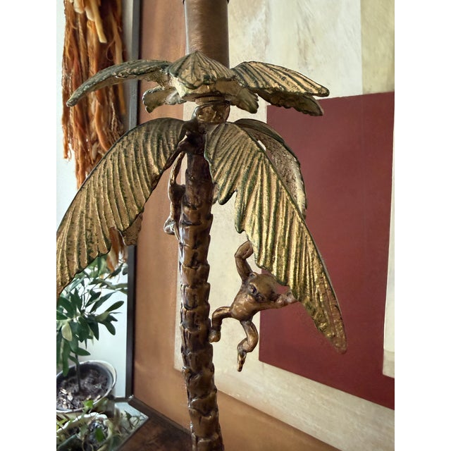 2000 - 2009 Vintage Frederick Cooper Palm Tree Monkey Table Lamp For Sale - Image 5 of 12