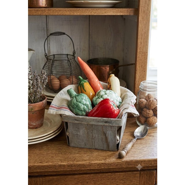 Bring the charm of an old‑world European kitchen into your home with this set of six vintage Italian hand‑painted ceramic...