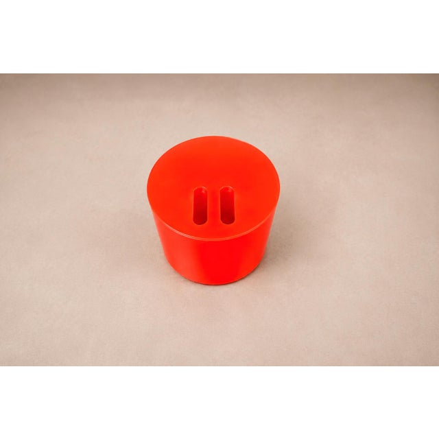 1970s Jorge Zalszupin, Paulo Jorge Pedreira and Oswaldo Mellone “Eva” Ice Bucket in Red Plastic, Brazil For Sale - Image 15 of 18