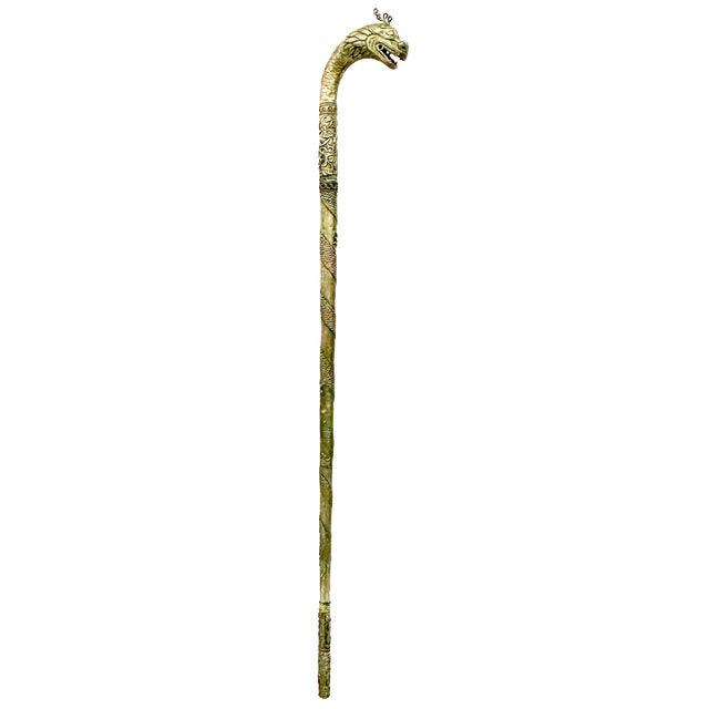 Antique Silver Plated Walking Cane For Sale