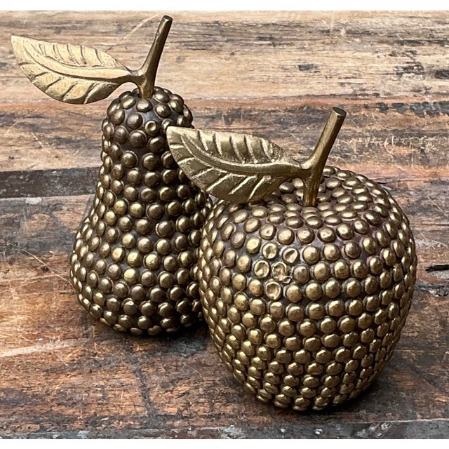 Metal Vintage Studded Apple and Pear For Sale - Image 7 of 11