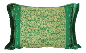 Large Moroccan Damask Green Bolster Lumbar Decorative Pillow