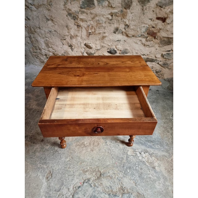 Antique French Walnut Writing Table with Drawer, 1900s For Sale - Image 13 of 16