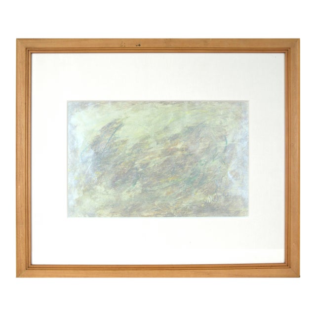 Green, Purple, and Silver - Metallic Abstract Painting on Paper by Judith W. Winslow For Sale