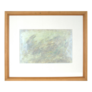 Green, Purple, and Silver - Metallic Abstract Painting on Paper by Judith W. Winslow