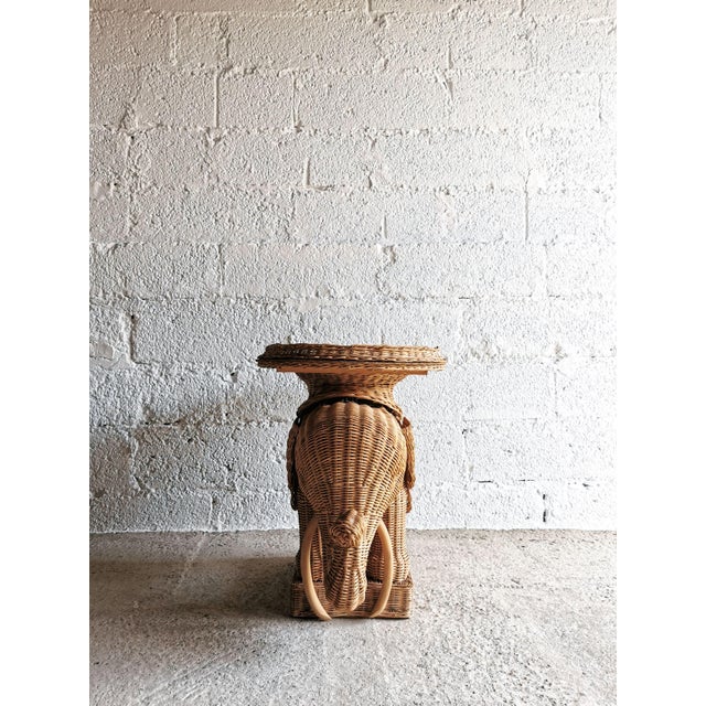 Vintage Rattan & Wicker Elephant Coffee Table from Vivai Del Sud, Italy, 1960s For Sale - Image 9 of 17