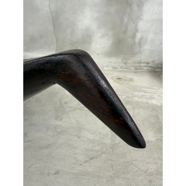 Brown Oversized Hand-Carved Mango Wood Vessel — 95 Cm, Dark Mahogany Finish For Sale - Image 8 of 8
