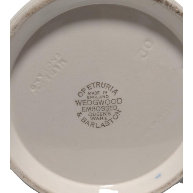 Vintage Wedgwood Embossed Queen's Ware Cream Jug in the Princess Margaret Pattern, 5.5". For Sale In Boston - Image 6 of 6