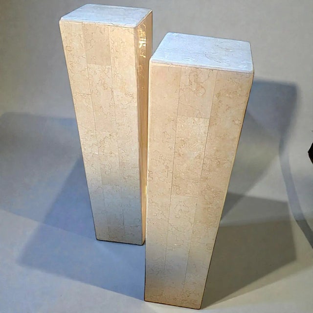 The minimal and elegant Mid-Century Modernist Tessellated Stone Pedestal is attributed to Maitland Smith and originate...