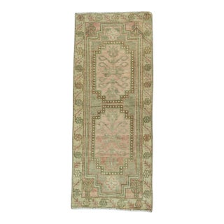 Turkish Mini Rug Oriental Hand Knotted Vintage Rug 1'5" x 3'6" #20735 For Sale