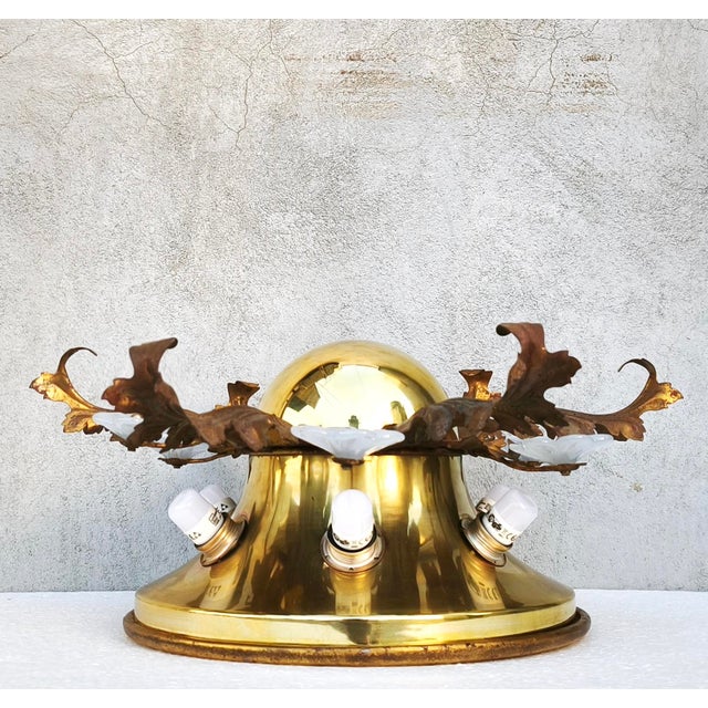Mid-Century Modern Hollywood Regency Florentine Wall Lamp attributed to Banca Firenze, Italy, 1960s For Sale - Image 3 of 18