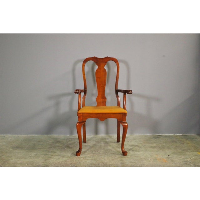 Queen Anne Style Mahogany & Leather Armchair, 1970s For Sale - Image 14 of 14