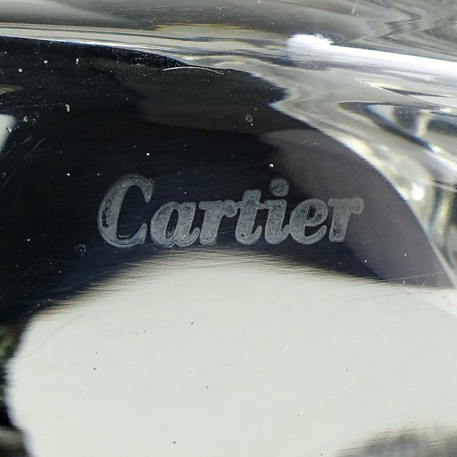 Cartier Signed Seguso Murano Vintage Crystal Clear Ribbed Surface Italian Art Glass Seashell Shell Bowl For Sale In Orlando - Image 6 of 11