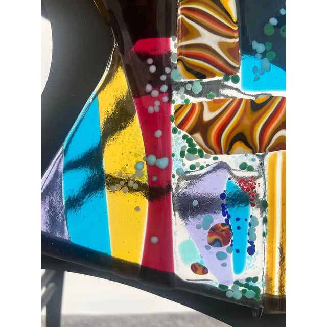 Blue Sabra Richards Art Glass & Steel Sculptural Console Table, Signed & Dated 2008 For Sale - Image 8 of 18