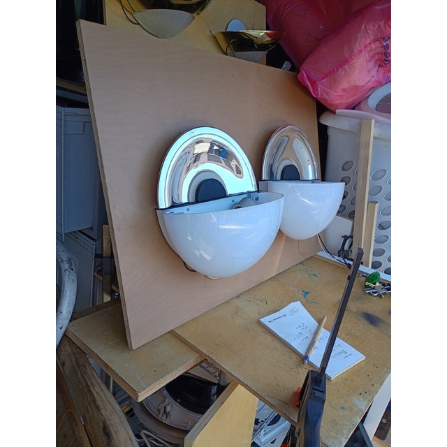 Custom Made Large Glass and Silver Plated Wall Scones a Pair For Sale In San Diego - Image 6 of 10