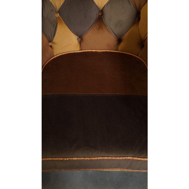 Textile English Chesterfield Club Chairs, Set of 4 For Sale - Image 7 of 17